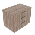 Simple Modern Natural Wood Chest of Drawers with Three Drawers and Metal Handles