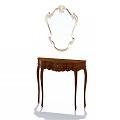 Classic Wooden Vanity Table With Ornate Mirror And Single Drawer Design