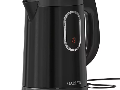 GARLYN Black Electric Kettle With Modern Design Indicator Light And Power Cord 3d model