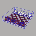 Classic Chess Board Game Entertainment with Red And White Pieces On Checkered Board