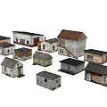 Multiple Rural Self Built Houses With Diverse Roof Styles And Exterior Designs