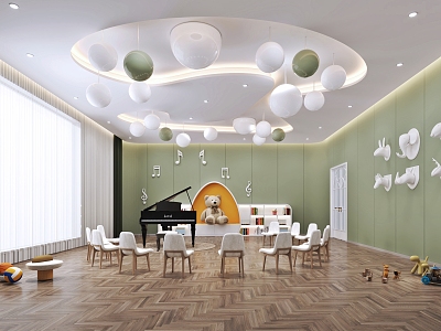 Modern Kindergarten Piano Classroom model