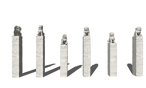 Chinese-style Pillar Bolt Horse Pillar Landscape Pillar 3d model