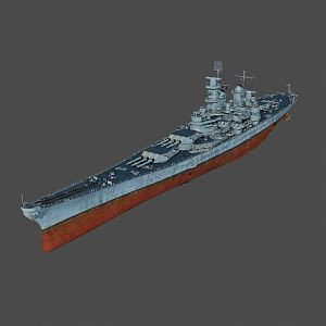 Modern warship USS Iowa 3d model