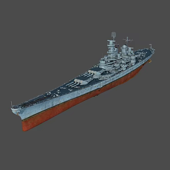 Modern warship USS Iowa 3d model