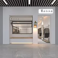Mansa Modern Clothing Store Interior With Hanging Clothes And Stylish Lighting Design