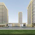 Modern Residential Building With Greenery Surrounding And Water Feature At Entrance
