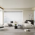 Modern Living Room Interior With White Sofa Black Accent Chair And Coffee Table