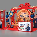 Commercial Display Equipment for Promotion Event Product Stand with Red Decor Lanterns and Balloon Decorations