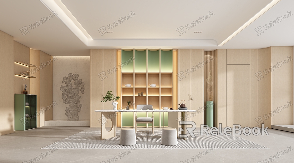 New Chinese Style National Style Tea Room model