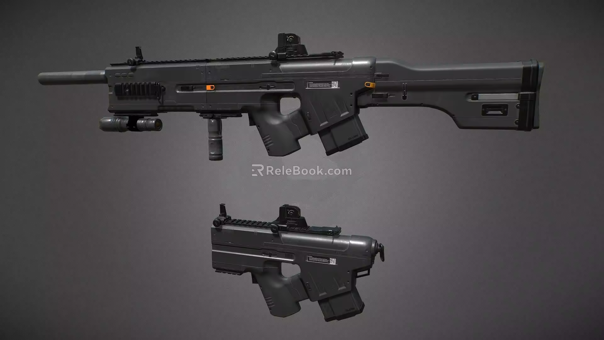 Pistols and submachine guns 3d model