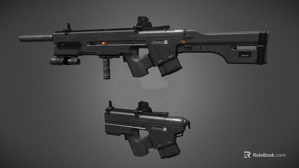 Modern Tactical Assault Rifle With Scope Magazine Foregrip And Tactical Accessories Design 3d model 