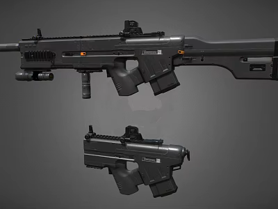 Modern Tactical Assault Rifle With Scope Magazine Foregrip And Tactical Accessories Design 3d model