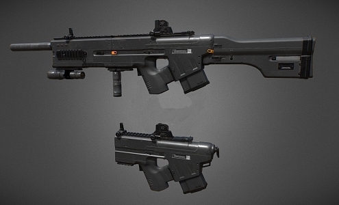 Pistols and submachine guns 3d model