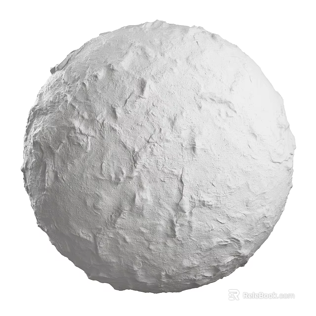 3D Rendered White Sphere Structural Component With Rough Surface Texture Details 3d model 