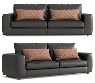 Leather double sofa Modern double sofa 3d model