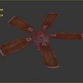 Modern Home Ceiling Fan With Wooden Blades And Metal Frame Design