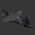 Gray Military Fighter Jet With Open Canopy And Visible Landing Gear Emblems