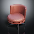 Modern Single Sofa With Leather Upholstery Round Back And Metal Legs Design