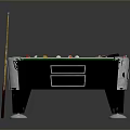 Professional Billiard Table With Green Felt Surface Balls And Cues