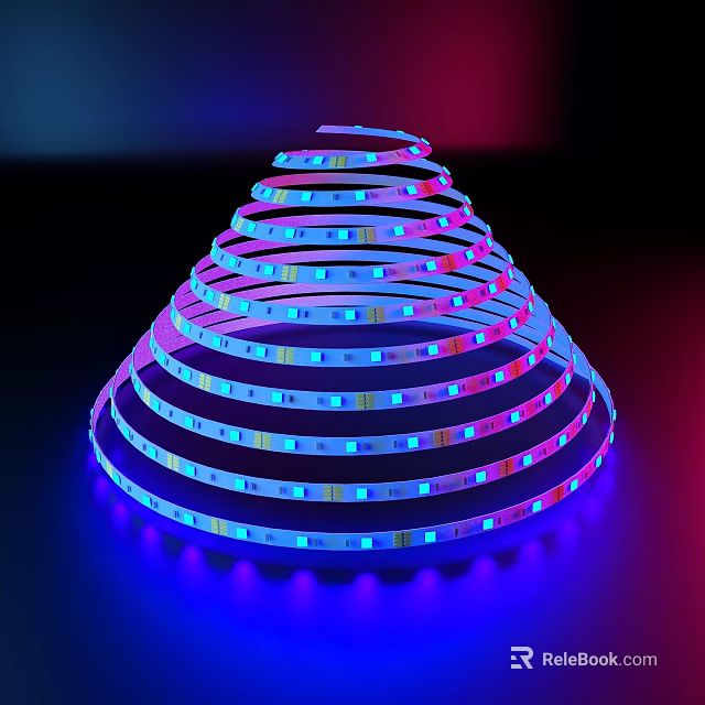 Illuminated Locker With Spiral Blue Purple LED Strip Lights Design 3d model 