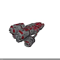 Futuristic Red And Silver Spaceship With Detailed Mechanical Design For Space Exploration