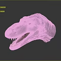 Realistic Dinosaur Head Model With Green Scaly Skin And Sharp Teeth 3d model