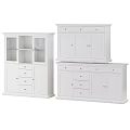 White Modern Dressers With Multiple Drawers And Cabinet Doors For Bedroom Storage