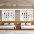 Cozy Natural Themed Hotel Guest Room With Double Beds Panoramic Sea View And Relaxing Lounge