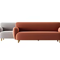 Modern double sofa multiplayer sofa 3d model