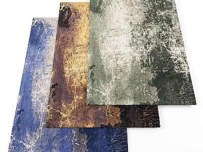 Square Rugs With Blue Brown Green Textured Distressed Design For Living Room Decor 3d model