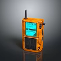 Orange Tactical Weapon Communication Device With Antenna Screen And Knob Design 3d model