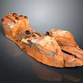 Reddish Brown Stone Sculpture Carving With Natural Texture And Irregular Shape Details