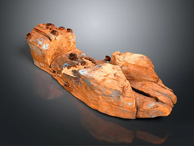 Reddish Brown Stone Sculpture Carving With Natural Texture And Irregular Shape Details 3d model