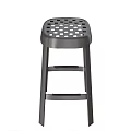 Sturdy Metal Bar Stool With Perforated Seat And Sleek Four Leg Frame
