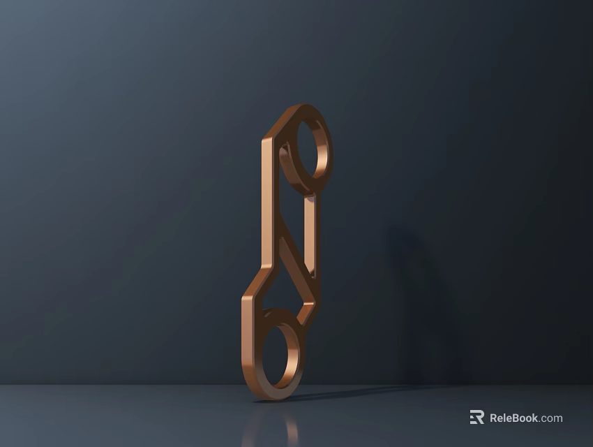 Modern Copper Geometric Sculpture With Interconnected Circular Rings Abstract Design 3d model 