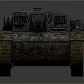 Vintage Military Tank Armored Vehicle with Heavy Tracks Long Cannon and Metal Texture