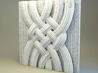 White Woven Sculpture Three Dimensional Wall Art With Interlaced Patterns And Intricate Texture 3d model