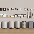Practical Bathroom Accessories With Gender Icons Including Trash Bins Tissue Boxes And Hooks