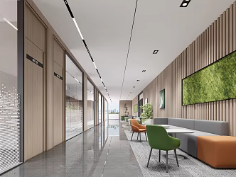 modern aisle office aisle 3d model