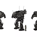 Game and Movie Character Large Sci Fi Armored Mech Robots With Human Operator 3d model