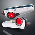 Futuristic White Weapon Design With Red Circular Components And Modern Tech Details 3d model