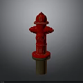 Red Outdoor Building Fire Hydrant With Rusted Base And Classic Design