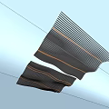 Modern Special-shaped Ceiling Wave Ceiling Light Strip Office Ceiling PVC Board Ceiling 3d model