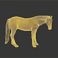 Detailed Brown Horse Model in Standing Pose on Gray Background
