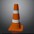 High Visibility Orange Traffic Cone With White Reflective Safety Stripes