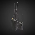 Two Black Tactical Weapon Communication Devices With Antennas And Durable Build 3d model