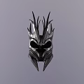 Dark Fantasy Spiked Metal Mask With Sharp Horns And Intricate Details