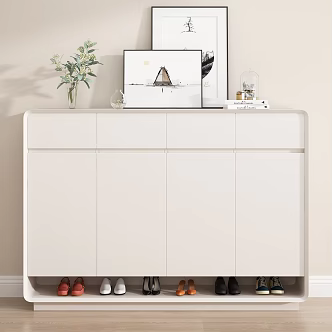 Shoe Cabinet Shoes Vase Decorative Painting 3d model