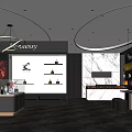 Modern Tobacco And Alcohol Store Interior With Display Shelves And Wine Products
